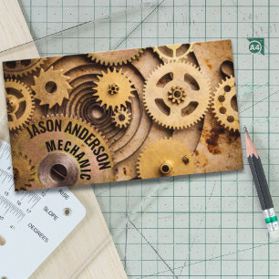 Industrial Gear Auto Repair Automotive Mechanic Business Card