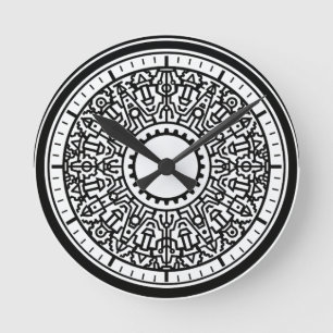 Industrial Geometric Emblem wallclock