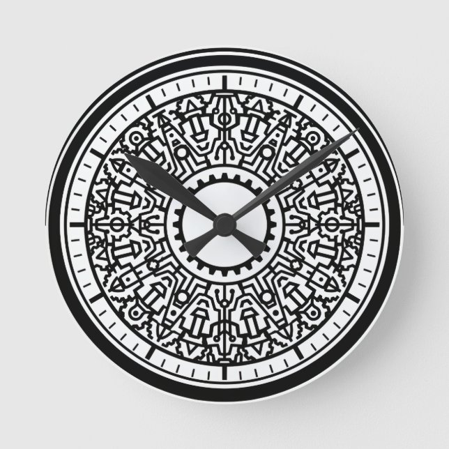 Industrial Geometric Emblem wallclock (Front)