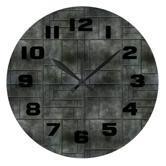 Industrial Grey Metal Large Clock
