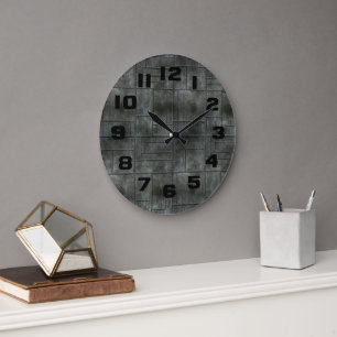 Industrial Grey Metal Large Clock