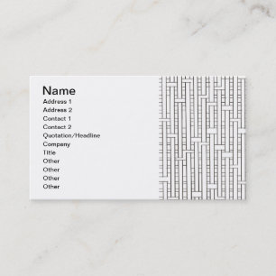 Industrial Grid-Black and White Modern Geometric  Business Card