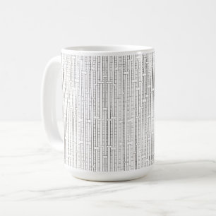Industrial Grid-Black And White Modern Geometric Coffee Mug