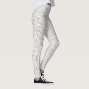 Industrial Grid-Black and White Modern Geometric Leggings