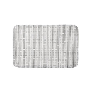Industrial Grid-Black and White Modern Minimalist Bath Mat