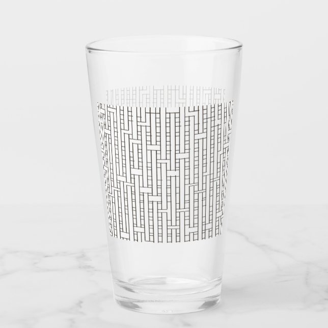 Industrial Grid-Modern Bauhaus Geometric Pattern Glass (Front)