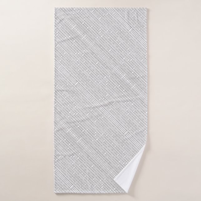 Industrial Grid-Modern Minimalist Geometric Bath Towel (Bath Towel)