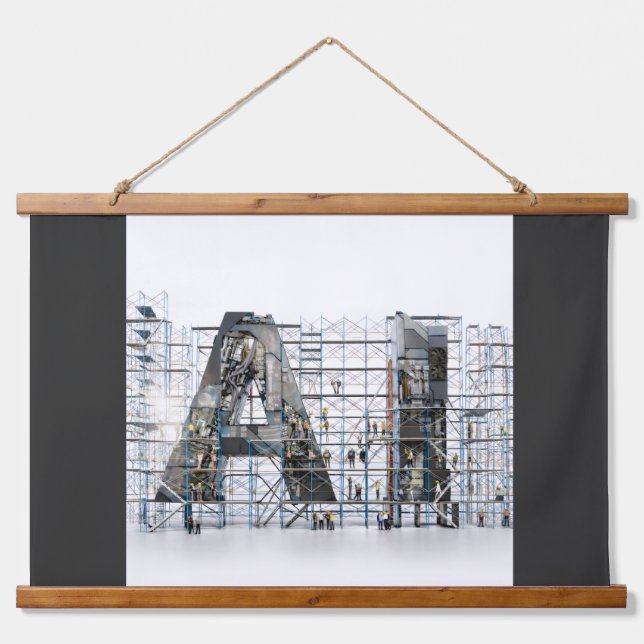 Industrial Letterform – AI Hanging Tapestry (Front)