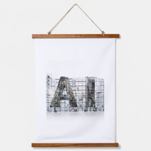 Industrial Letterform Architecture Art Hanging Tapestry