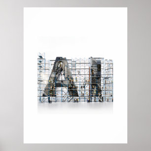 Industrial Letterform Architecture Art Poster