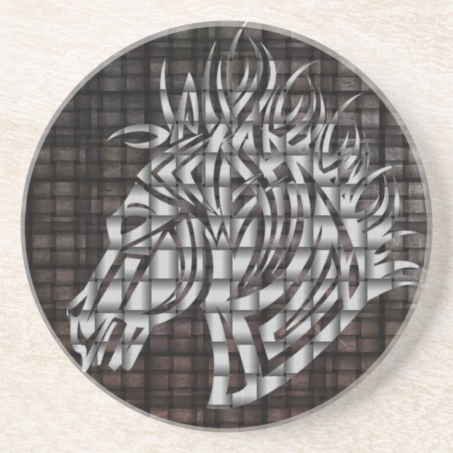 Industrial Like Stylized Horse Head Coaster (Front)