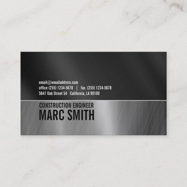 Industrial Look Business Card Platinum Paper (Front)