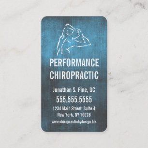 Industrial-Look Chiropractic Logo Business Cards