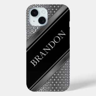 Industrial Metal and Black iPhone 15 Case