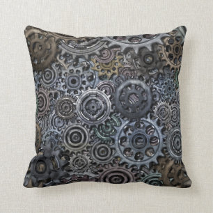 Industrial Metal Gear Design Throw Pillow