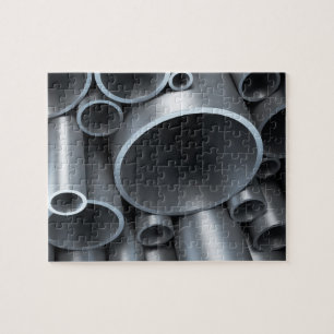 Industrial Metal Pipes Background Jigsaw Puzzle