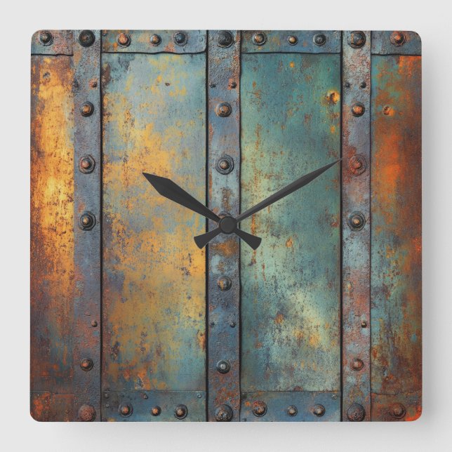 Industrial Metal Wall Clock (Front)