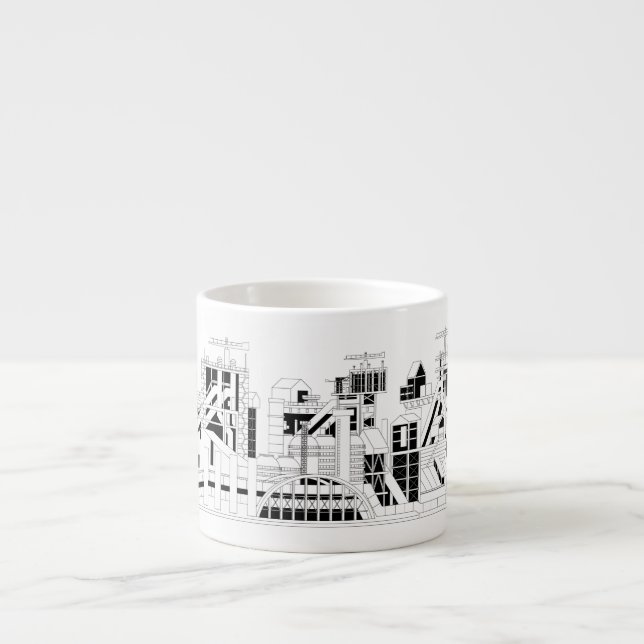 Industrial Metallurgical Combine Silhouette  Espresso Cup (Front)