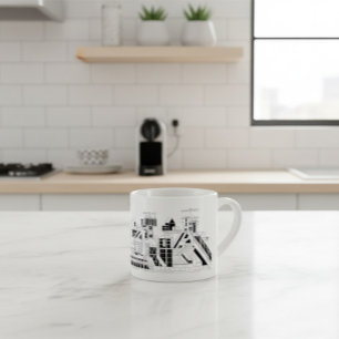 Industrial Metallurgical Combine Silhouette  Espresso Cup