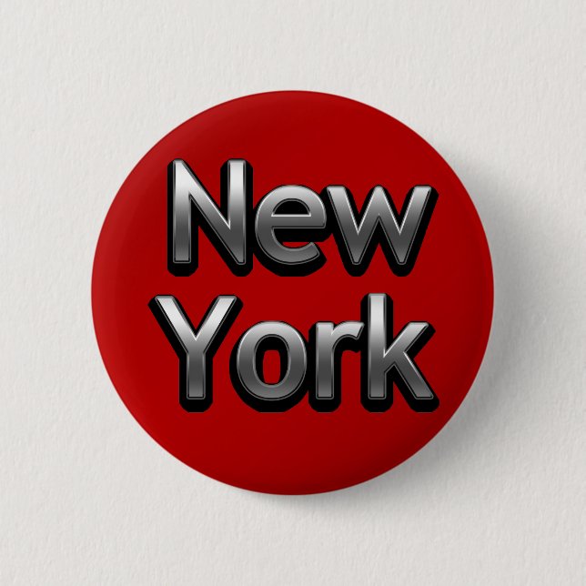Industrial New York - On Red 2 Inch Round Button (Front)