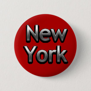 Industrial New York - On Red 2 Inch Round Button