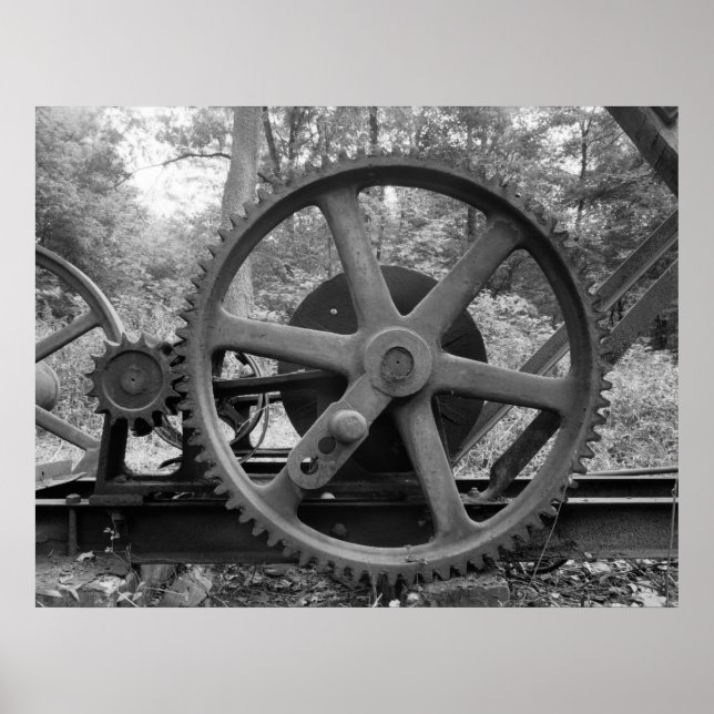 Industrial Photo - Oil Pumping Jack Reduction Gear Poster (Front)
