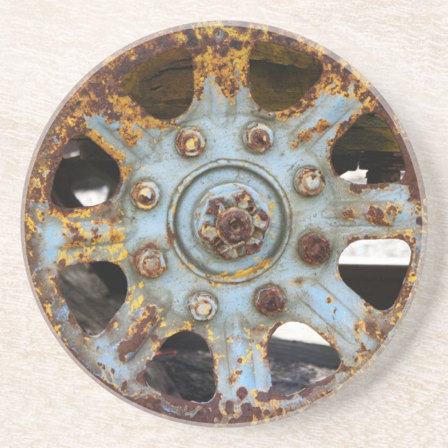 Industrial Rust: Spokes Coaster (Front)