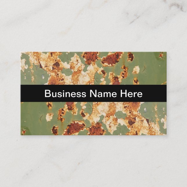 Industrial Rusted Metal Theme Business Card (Front)