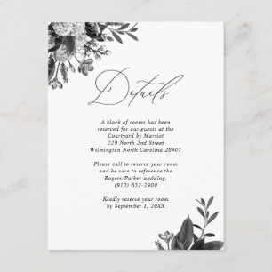 Industrial Rustic Chic Floral Guest Information Enclosure Card