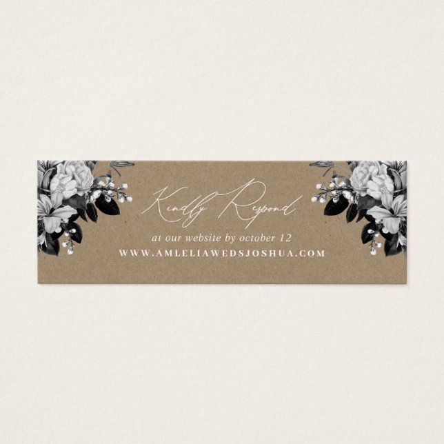 Industrial Rustic Chic Floral Wedding Website RSVP (Front)