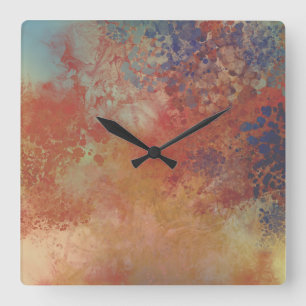 Industrial Rustic Metallic Inspired Art Square Wall Clock