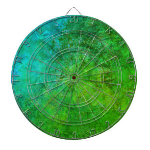 Industrial Rustic Rust Inspired Art Green Blue Dartboard