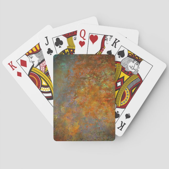 Industrial Rustic Rusty Copper Inspired Art Playing Cards (Back)