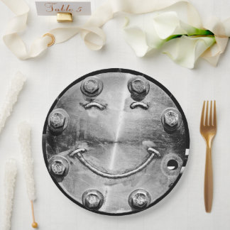 INDUSTRIAL SMILEY FACE Paper Plate