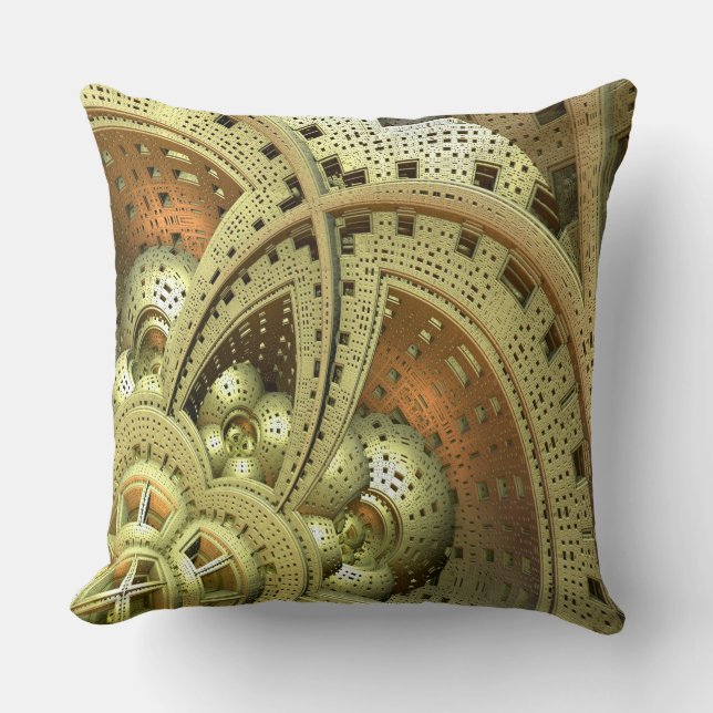 Industrial Steam Punk Cogwheels Throw Pillow (Front)