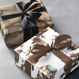 Industrial Steampunk Fantasy Wrapping Paper Sheet