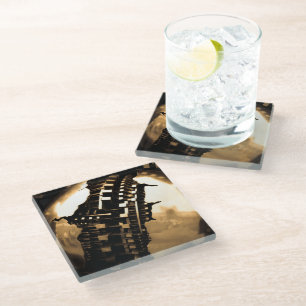 Industrial Steampunk Glass Coaster
