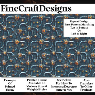 Industrial Steampunk Pipes Pattern BM2 Decoupage   Tissue Paper