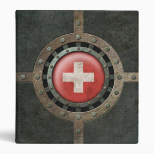 Industrial Steel Swiss Flag Disc Graphic Binder