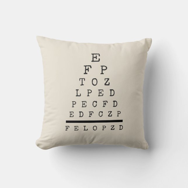 Industrial Style Decorative Throw Pillow Eye Chart (Front)