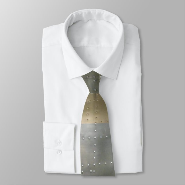 Industrial Style Metal Texture Photo Print Tie (Tied)