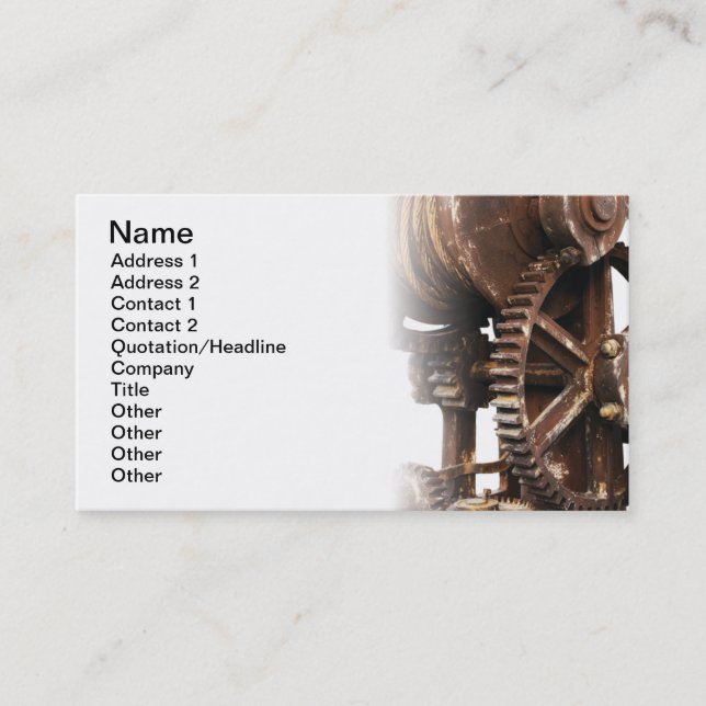 Industrial wheel business card (Front)