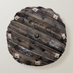 Industrial Wire Spool Round Pillow