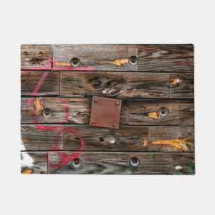 Industrial Wood Rustic Wooden Wire Spool Doormat