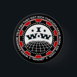Industrial Workers of The World IWW button<br><div class="desc">The Industrial Workers of the World (IWW) is an international labour union that was founded in 1905 in Chicago, Illinois in the United States of America. The union combines general unionism with industrial unionism, as it is a general union whose members are further organized within the industry of their employment....</div>