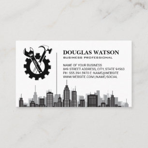 Industrial   Wrench Hammer Gear   City Business Card