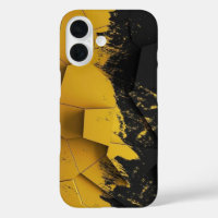 Industrial Yellow & Black Distressed Hexagon Phone