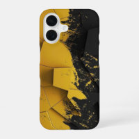 Industrial Yellow & Black Distressed Hexagon Phone