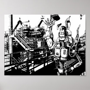 Industrious Robot Poster