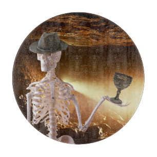 "Indy" Bones Halloween Skeleton  Cutting Board